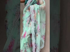 Handwork Best New Arrivals Organza Light Green Saree