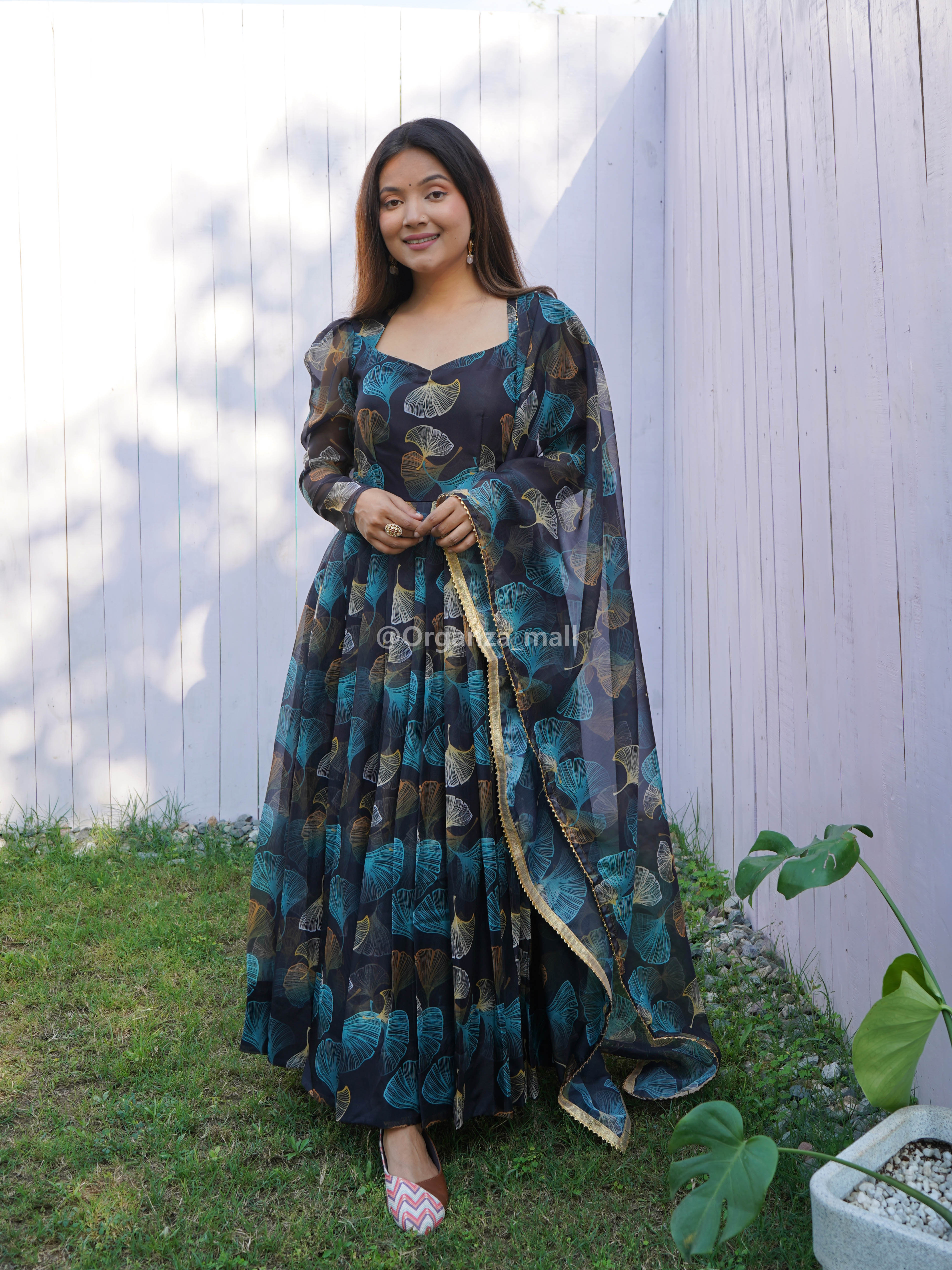 Buy Anarkali Gown In Castleton Green Color With Resham Embroidered LSTV0016