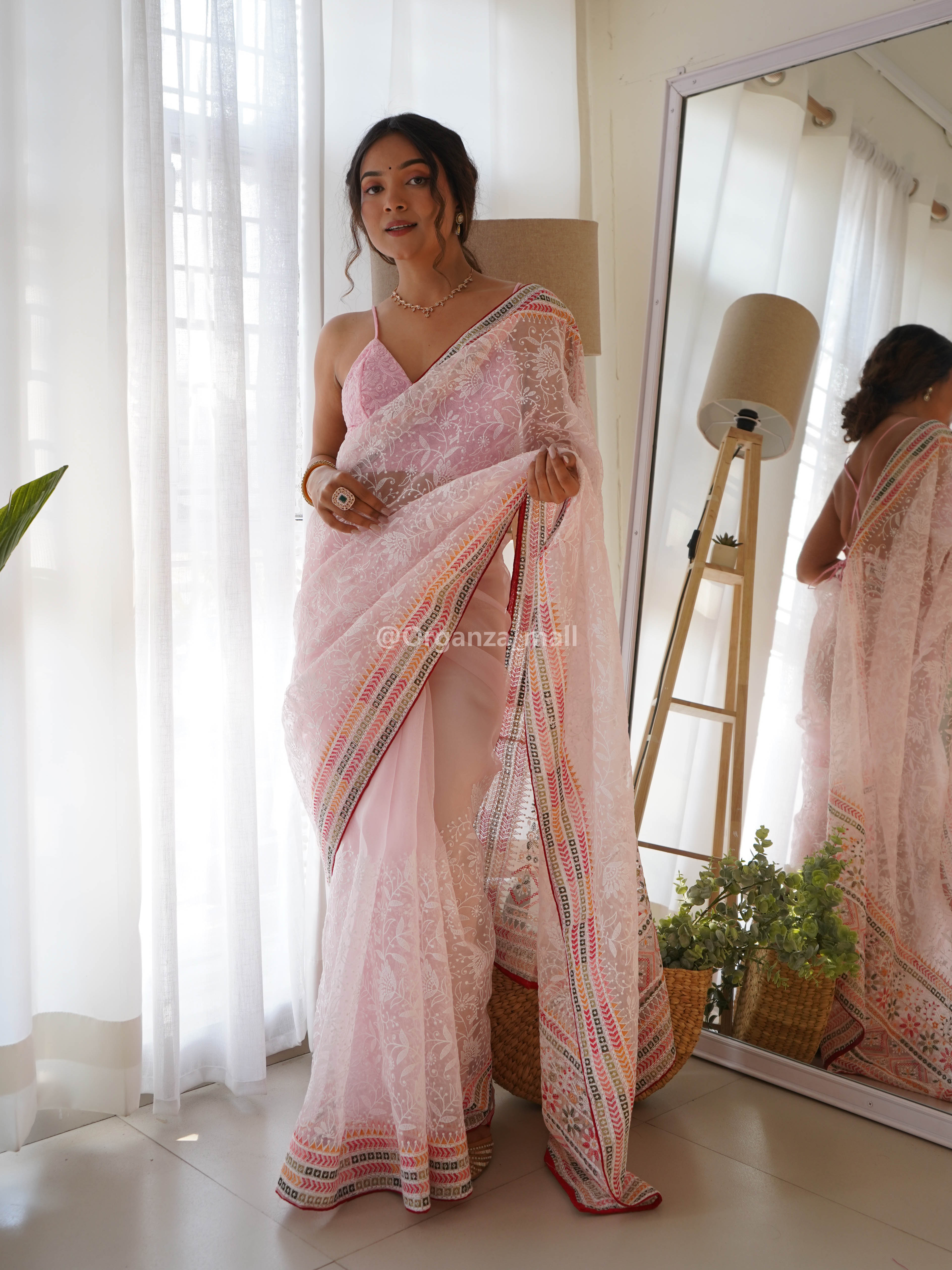 Lovely Light Pink Embroidered Georgette Saree With Dark Pink Blouse Design  at Rs 1799.00 | Georgette Sarees | ID: 2850787988748
